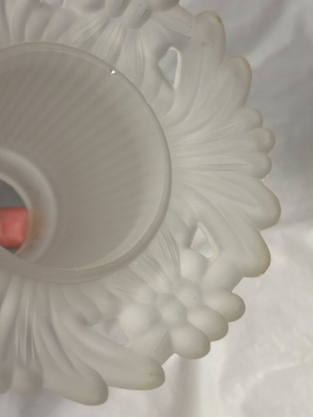 Two Frosted Glass Tulip Lamp Shades Chandelier Fan 60s 2-1/4" Fitter Replacement - Picture 3 of 10